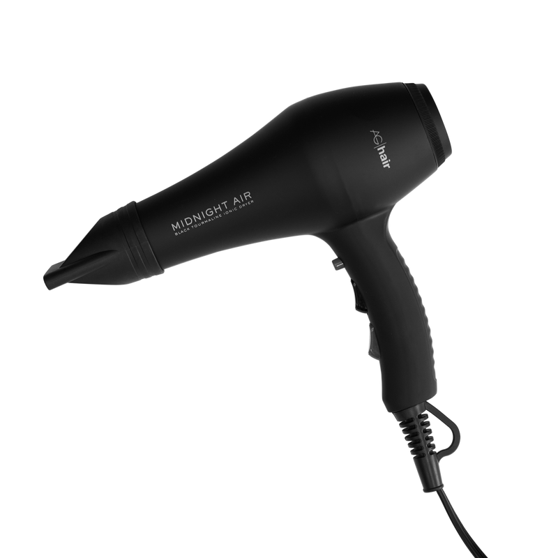 MIDNIGHT AIR MATTE BLACK TOURMALINE IONIC SPEED DRYER - Front Door Beauty